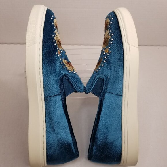 Vince Camuto Women's Brandia Velvet‎ Boho Embroidered Floral Slip On Shoes Sz 7W - Picture 8 of 13